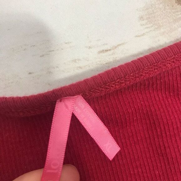 Lola Red Ribbed Stretchy Racerback Tank Top size xl - Picture 6 of 7